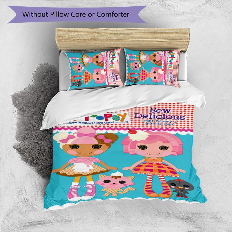 3pcs Lalaloopsy pattern bedding set duvet cover set includes duvet cover &pillowcases,perfect all season bedroom decoration&gift