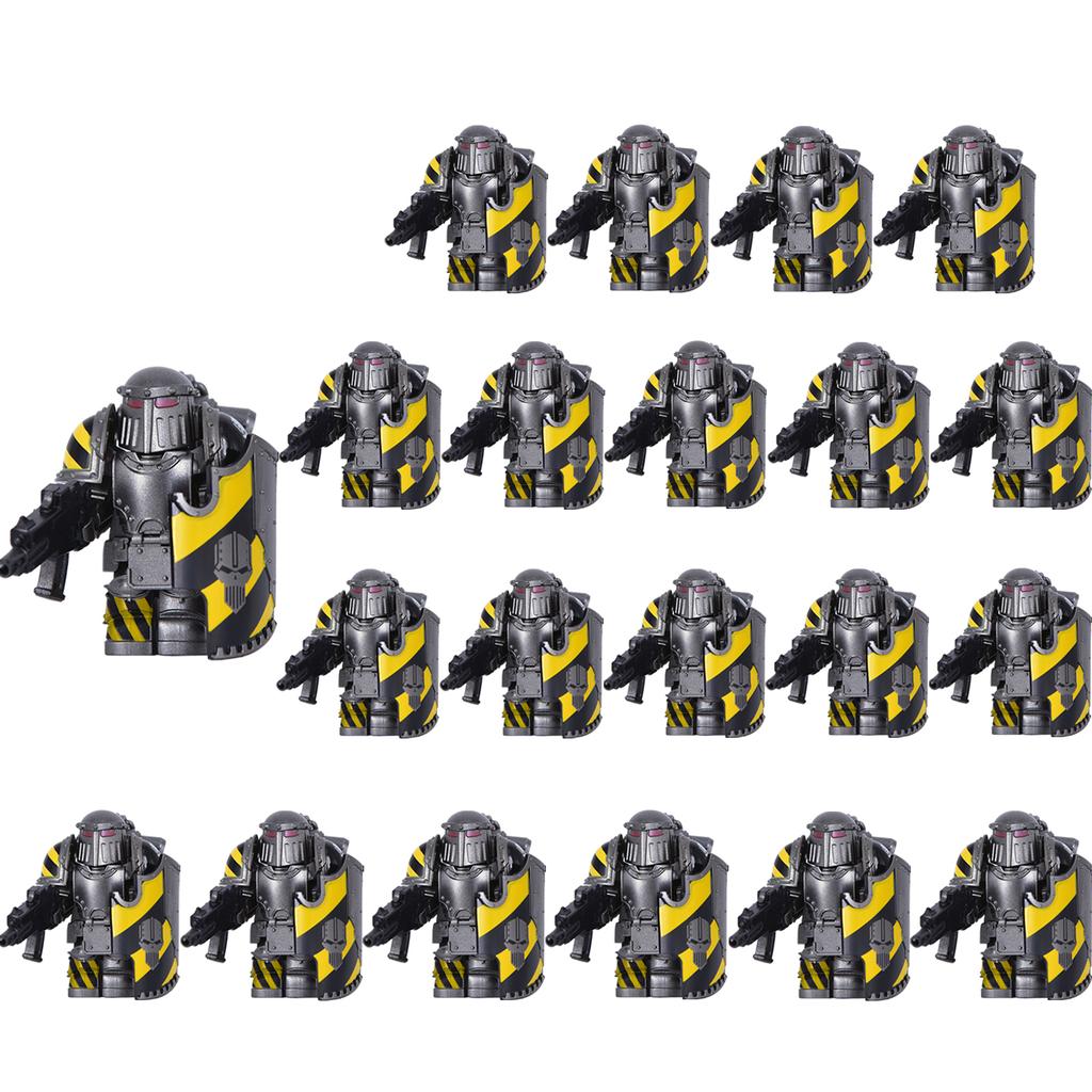 21pcs Medieval Soldiers Mini Action Knights Bracket Model Figures Weapons Robots Mecha Building Blocks Bricks Toy