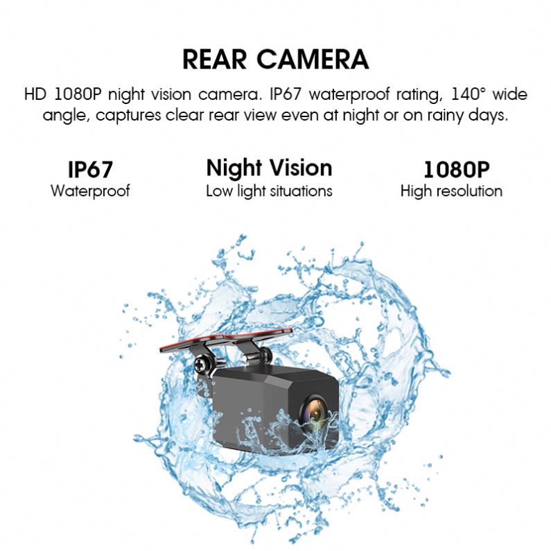 2024 Hot Selling 9.66 Inch Touch Screen Clip on Dash Cam Dvr Car Dashcam Driving Recorder With High Quality
