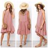 Women Chiffon Beach Loose Dress Backless V-Neck Transparent Sexy Dress Female Plus Size Tops Dress