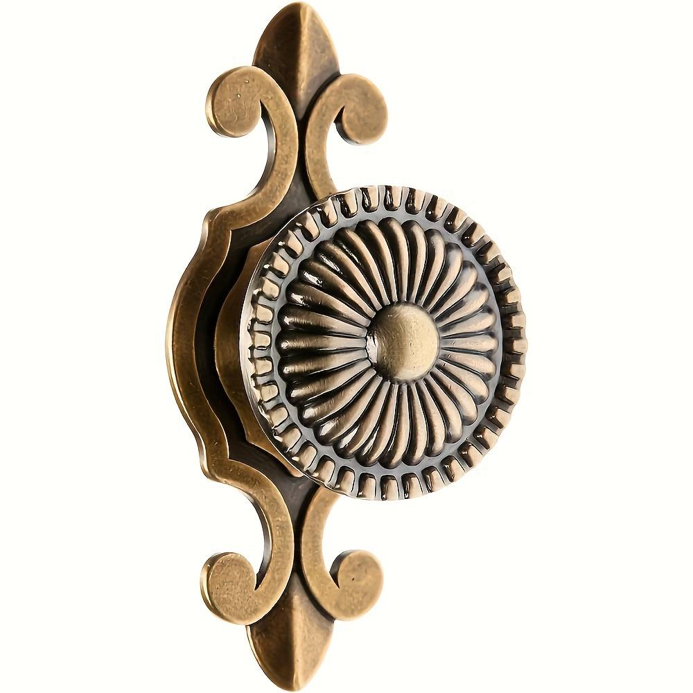 5 шт. Бронзовые ручки для ящиков из цинкового сплава, 2,911,26 дюйма, винтажные круглые металлические с задней пластиной, идеально подходят для мебели комода и шкафа