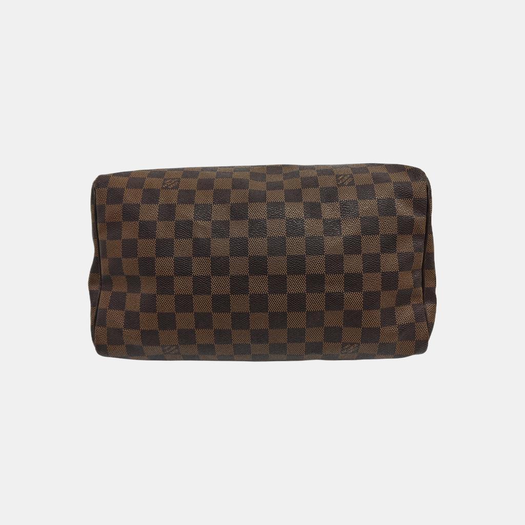 [Pre-Owned] Speedy 30 Checkered Zipper Closure Coated Canvas With Leather Trim Handbag - Good #1AYVPJP