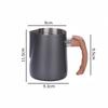 Питчер для вспенивания молока для кофе, кувшин, прецизионная шкала, нержавеющая сталь 304, ручка под дерево, мерный стаканчик, высококачественная кофейная посуда