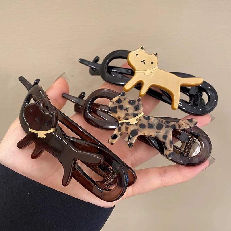 Новые корейские заколки для волос с закручиванием, мультяшные заколки для волос с кошкой, шпилька для волос для женщин, девушек, винтажная заколка для волос, элегантные аксессуары для волос
