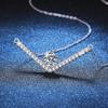 Moissanite Pendant Necklace D Color 1ct V Shaped Letter Collarbone Chain Fashion Jewelry Women