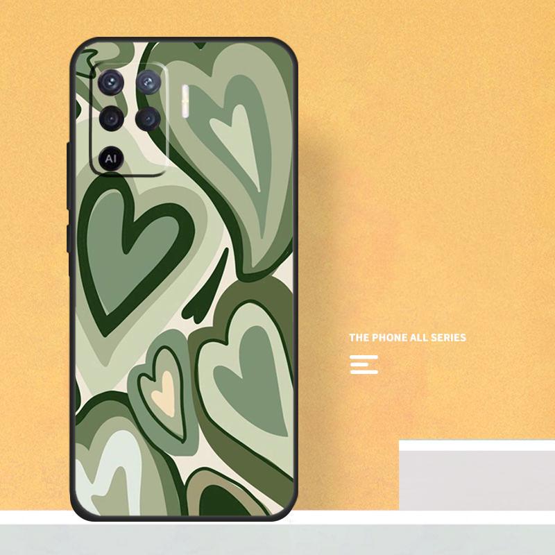 Brown Purple Hearts Swirl Pattern Case For Oppo A5 A6 Pro A16 A76 A96 A17 A57 A40 A60 A80 A98 A58 A78 A18 A38 A54 A74 A94 A15