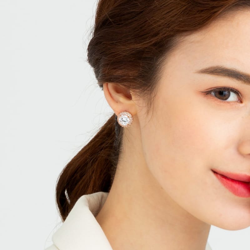 Ювелирные изделия ELLE: Изумительные кубические серьги из 14-каратного золота. (Золотая булавка) ELGPEE308