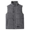 Men's Casual Solid-color Down And Cotton Button Vest Men's Stand-up Collar Corduroy Sleeveless Vest Jacket