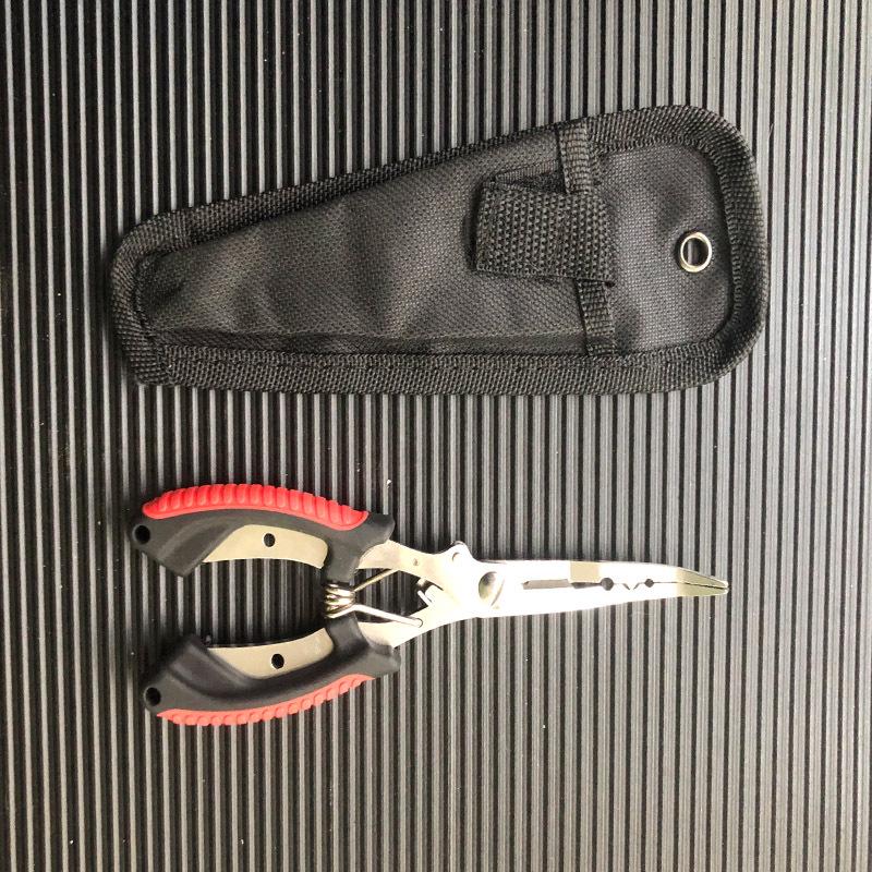 Рыболовные плоскогубцы из нержавеющей стали - Изогнутые губки, Кусачки для лески, Экстрактор крючков, Нескользящая рукоятка, Многофункциональный инструмент со шнурком.