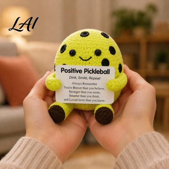 Cute Knitted Ornament for Athletes Positive Sports Ball Plush Emotional Support Doll