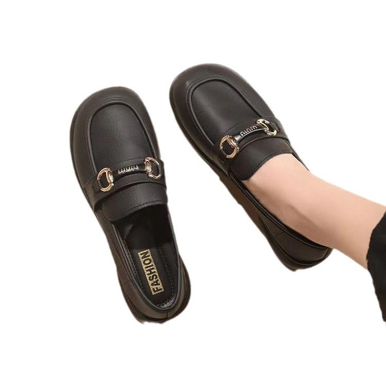 Туфли Мэри Джейн женские 2025 новые весенние туфли на плоской подошве французские нежные с юбкой рабочие маленькие кожаные туфли с неглубоким горлом