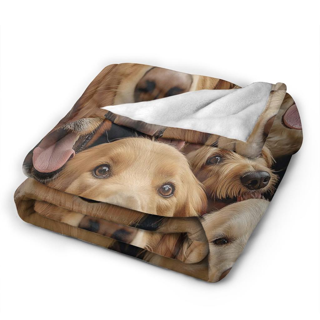 Funny Dog Selfie Flannel Blanket Winter Super Soft Throw Blanket for Girls Boys Outdoor Comfortable Bedspread Sofa Bed Cover