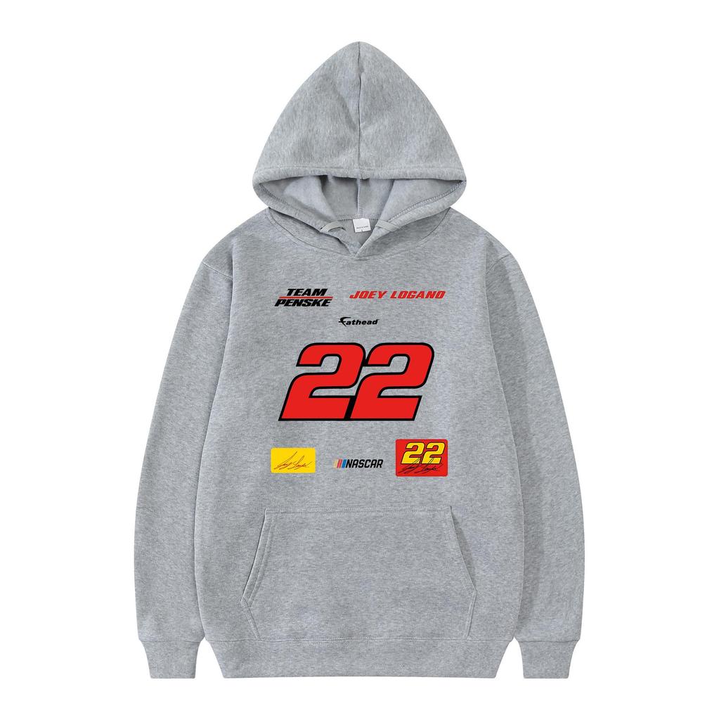 American Racing Style Street Printed Hooded Sweatshirt for Men, Loose Fit for Couples, Casual and Versatile, Trendy Pullover Hoodie