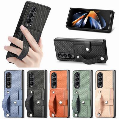 Для Samsung Galaxy Z Fold 4 Z Fold 5 Z раза 2 5G противоударный чехол кожаный браслет для карт Защитная задняя крышка для Samsung Z флип 5 4 3