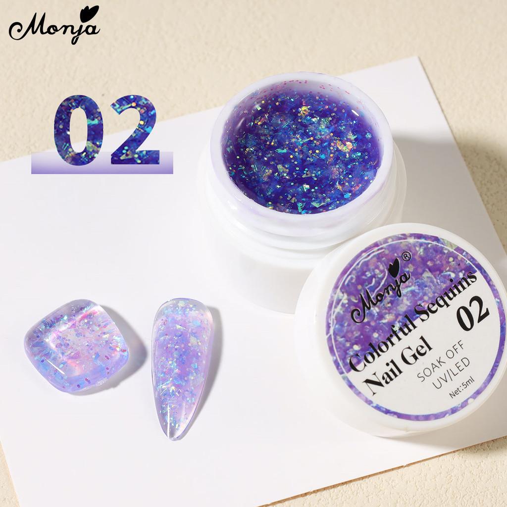 monja 5 мл гель для ногтей УФ-лак сияющий красочный сказочный блеск блестки блестящий лак светоотражающие блестки замачиваемый УФ светодиодный маникюрный дизайн декор
