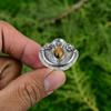 925 Silver Oval Tigers Eye Stone Bezel New Statement Flower Sister Ring Jewelry