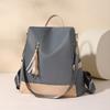 Contrast Color Backpack Women's Tassel Backpack Lightweight Large Capacity Handbag Shoulder Bag