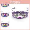 Colorful Distinctive And Rainbow Flag Time Gemstone Purple Bracelet Leather