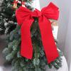 Home Decoration Large Size Red Velvet Bow with Tie DIY Wreath Bow Reusable Christmas Tree Bow Festive