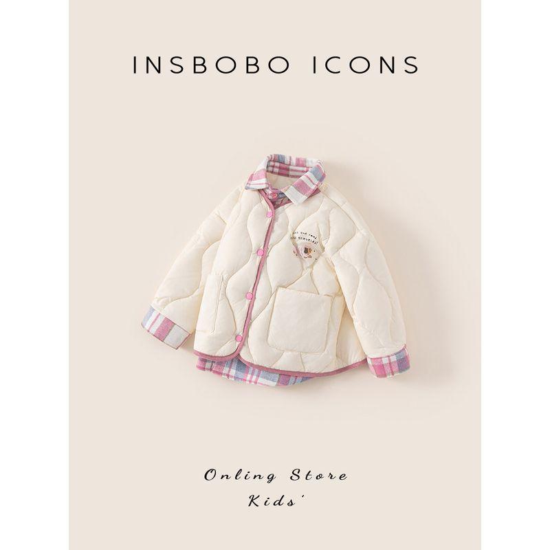 Insbobo Girls' down Jacket 2025 Winter New Children's down Coat Baby Thickened Winter Clothing Cold-Proof Jacket