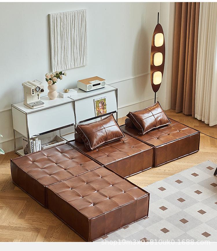 Light Luxury No-Wash Fabric Tofu Block Sofa Chair - Compact, Modular for Living Room or Bedroom