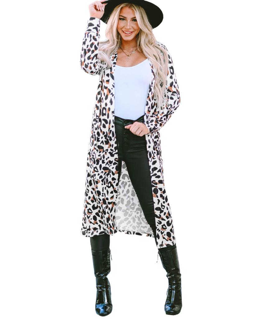 Azura Exchange Leopard Open Front Duster Cardigan