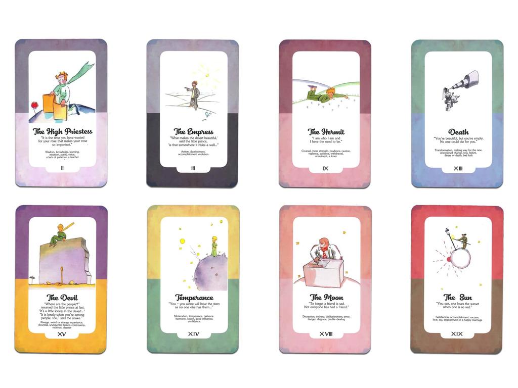 Nichiyu Tarot Waite Fortune Telling Little Prince Major Arcana Cards Includes Japanese Instruction Manual cards depicting wonderful story in Cards,