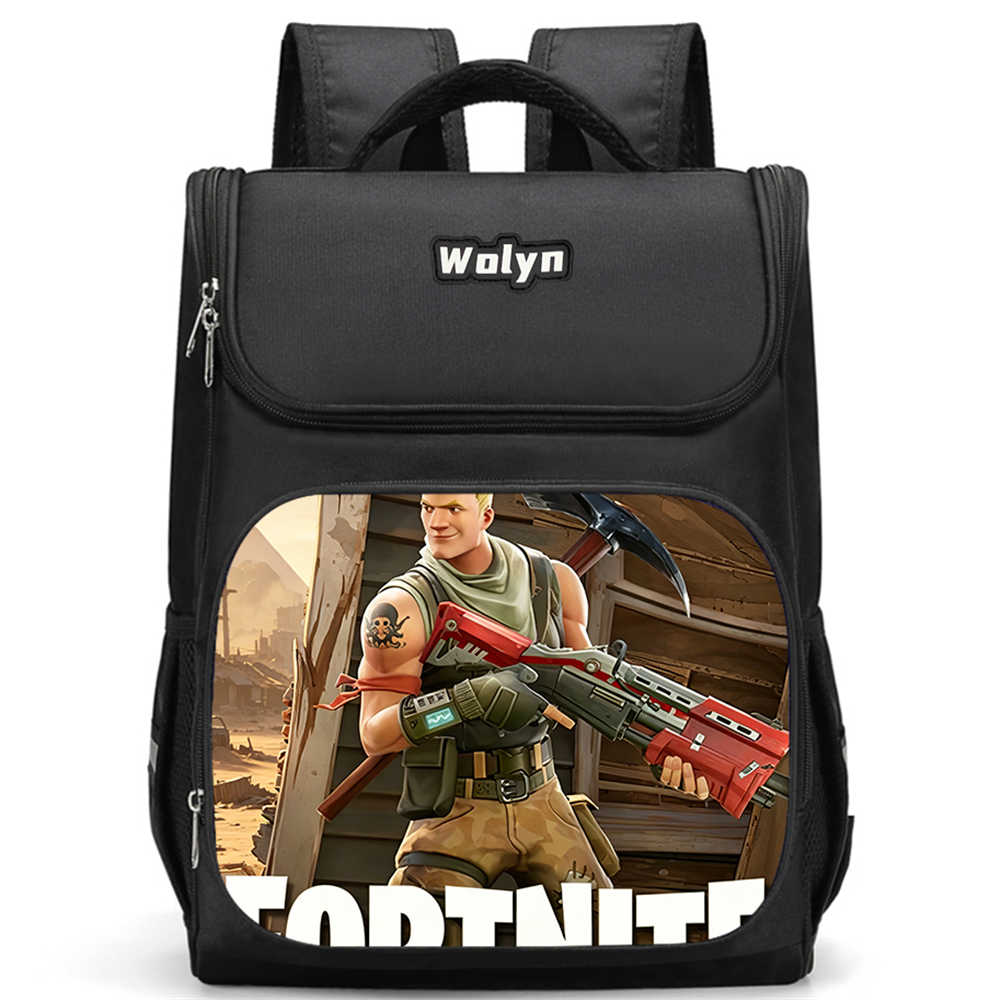 School Backpack with Multi Compartment ,Large Cartoon Fortnite School Bags for Boys & Girls,Durable Child Backpack for Aged 6-10