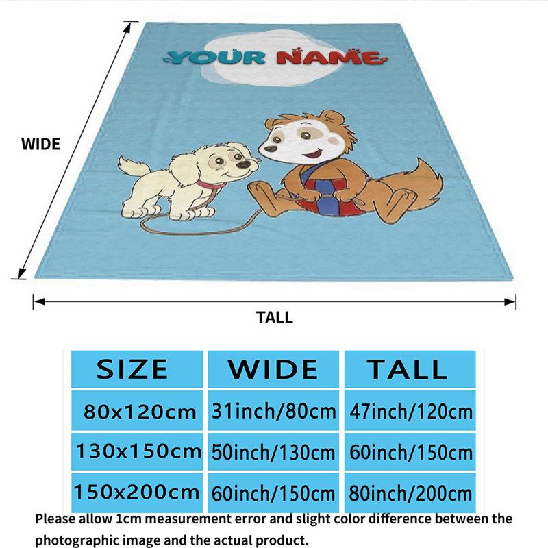 Custom Name Bobo Print Flannel Blanket, High quality Comfortable for All Seasons, Home Decor, Warmth and Comfort, Perfect for Christmas Gifts