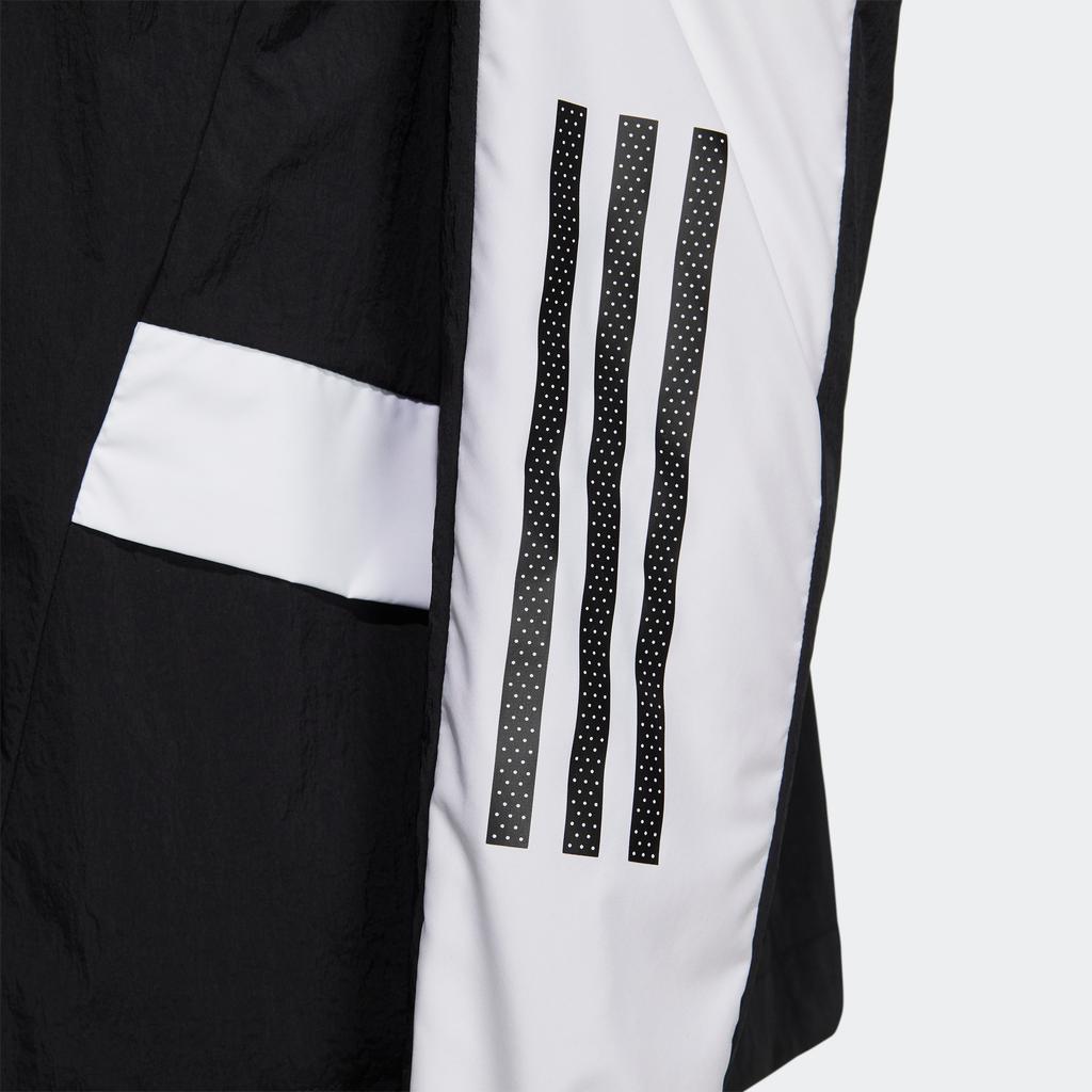 adidas Спортивная куртка с капюшоном в полоску с цветными блоками и логотипом, женская верхняя одежда, черный HM5276