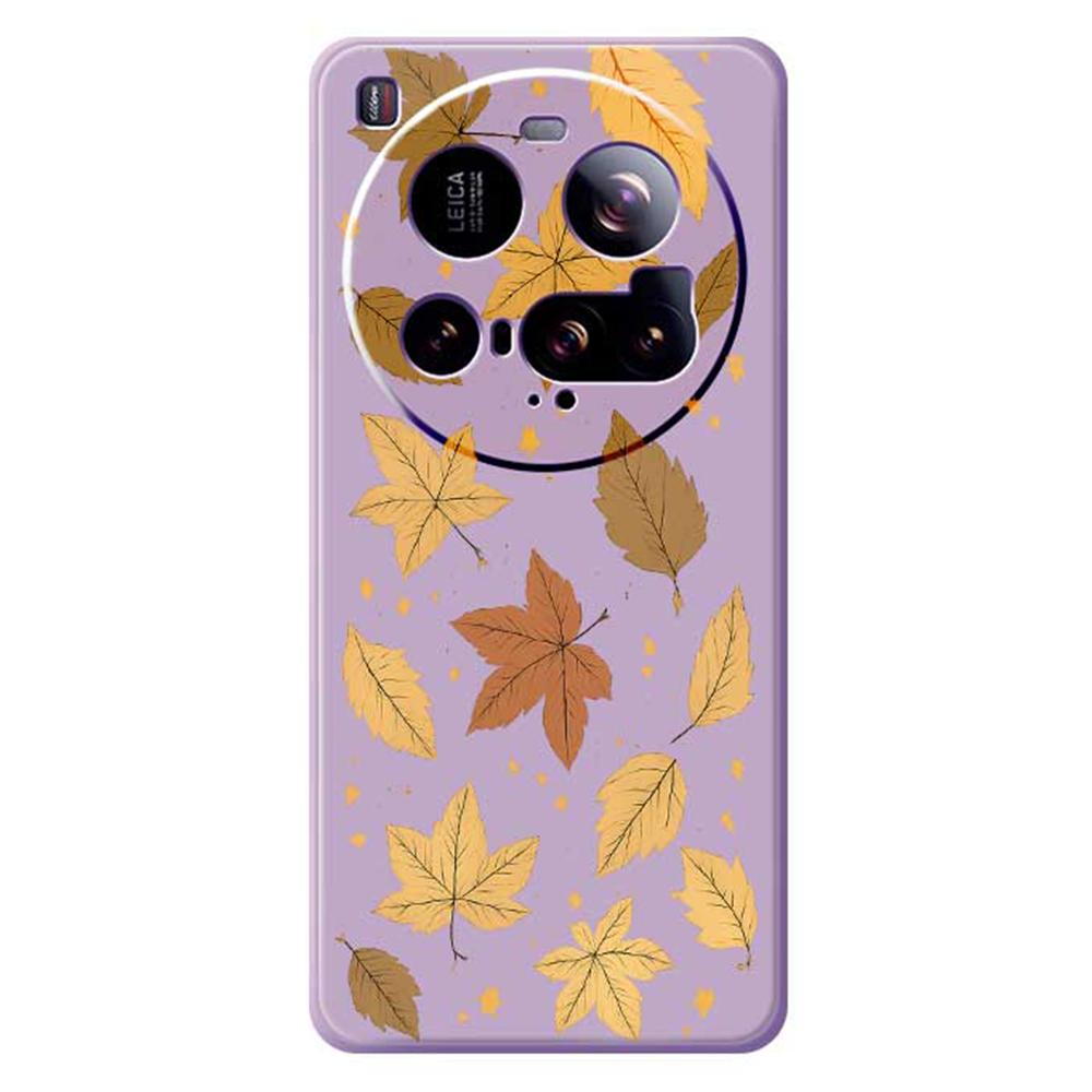 For Xiaomi 15 Ultra Case Maple Leaves Pattern Printing Straight Edge TPU Phone Back Cover
