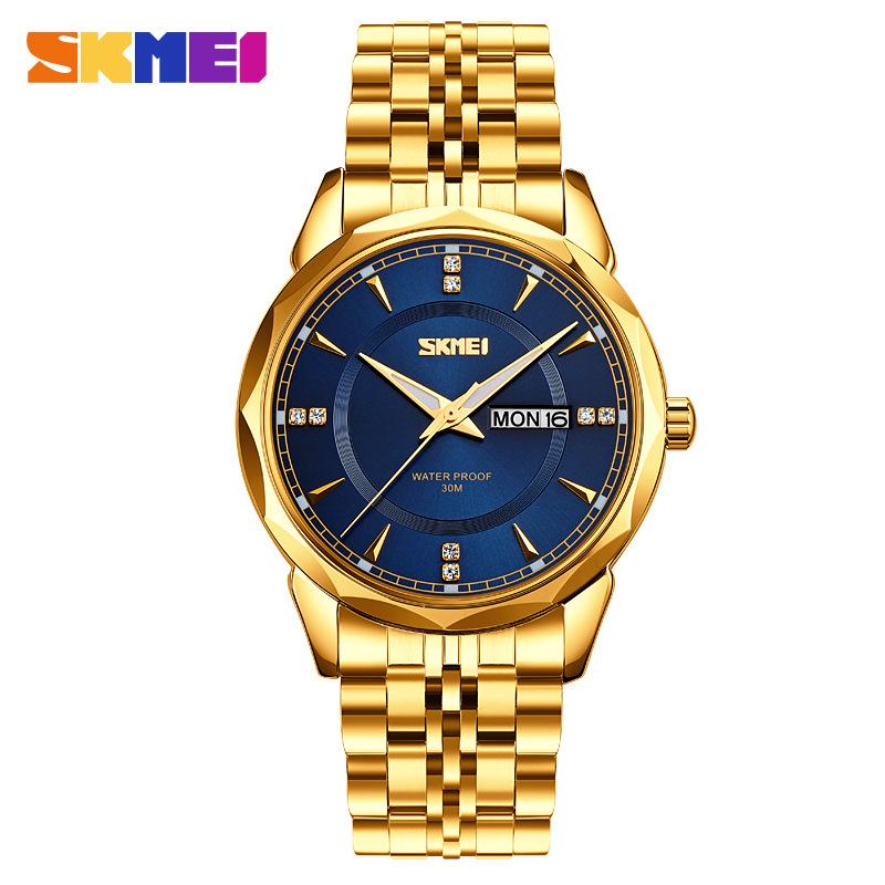 Skmei Fashion Trend Men Watch Waterproof Stainless Steel Calendar Quartz Watch Business Clock Gift Watches for Man