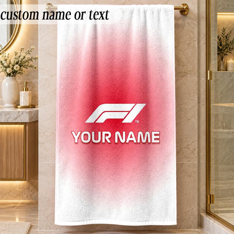 Beach TowelF1 Custom Name Text Personalized Soft Towel for Beach Pool Indoor Home Decor Gift