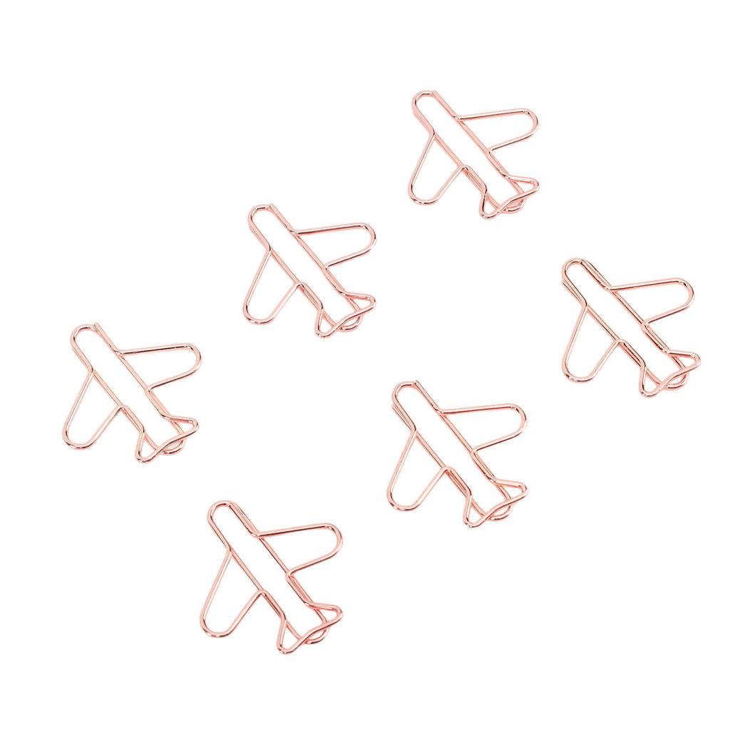 100Pcs Airplane Shaped Paper Clips Metal Lightweight Multipurpose Cute Shaped Paperclips Bookmarks