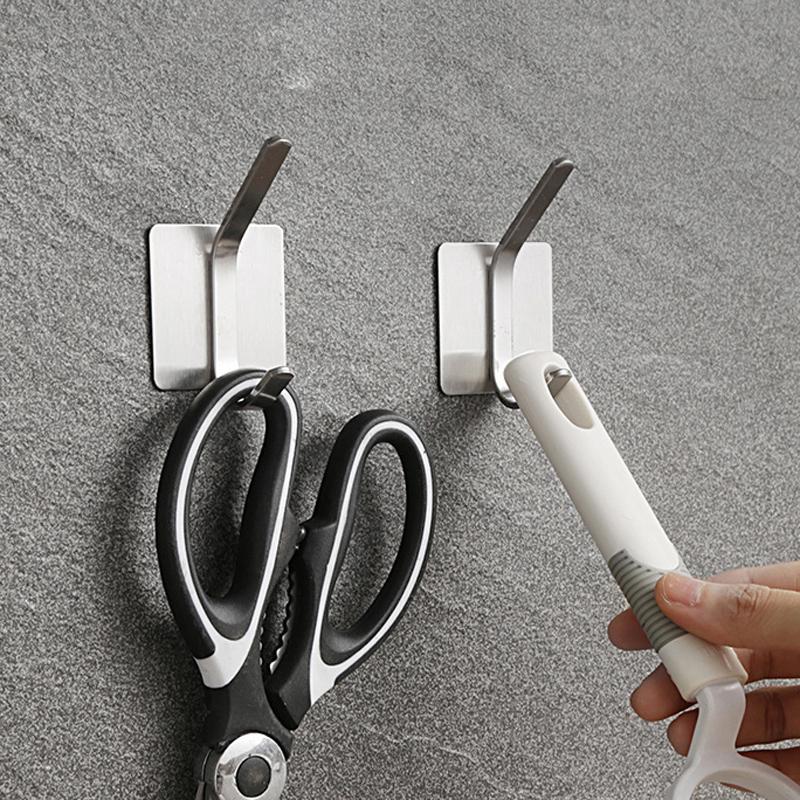 Крючок из нержавеющей стали 304 Самоклеящийся Многоцелевой Универсальный Крючок Вешалка для полотенец в ванной Ключница Органайзер для кухонных принадлежностей