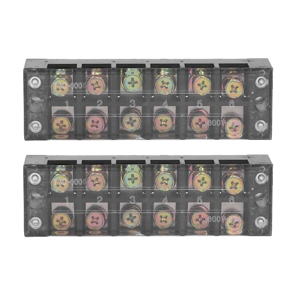Terminal Strip Dual Row Screw Clamp Wire Terminal Block with Clear Cover for Bridge Lighting 60A