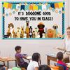 Justforjoyful 80Pcs Pet Dog Bulletin Board Classroom Decorations Set Puppy Cutouts Paw Bulletin Board Boarder Pet Dog theme Decoration Wall Decor
