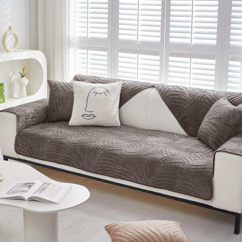 Однотонная плюшевая подушка для дивана Nordic Simple Fashion Sofa Towel Нескользящий кожаный чехол для дивана Four Seasons Universal Seat Cushions Winter