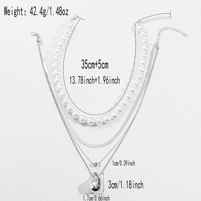 Новые украшения преувеличенное жемчужное многослойное ожерелье персонализированный неправильной формы сплав бриллиантовая подвеска женщины