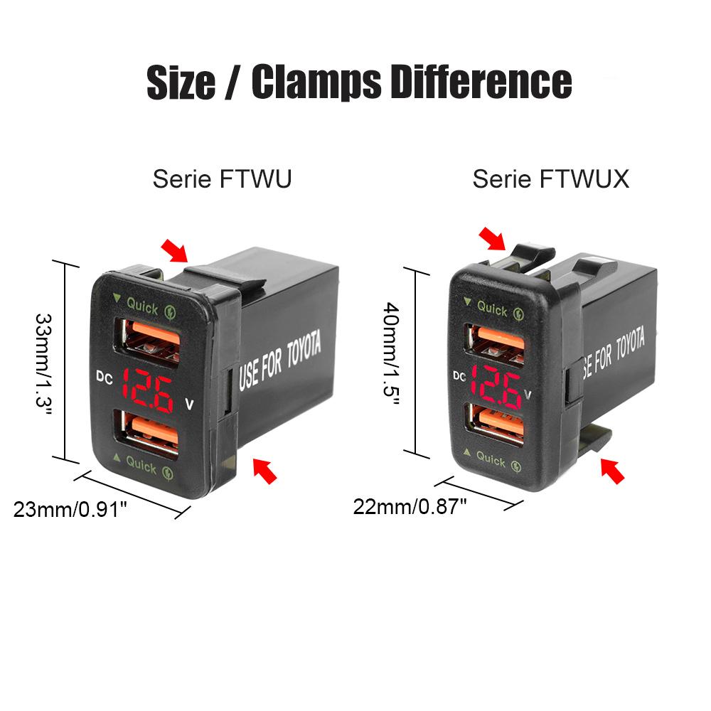 Для Toyota Corolla Yaris Chr Auris RAV4 12 В USB зарядные устройства 3.0 адаптер питания разъем светодиодный индикатор вольтметр тест автомобильные аксессуары