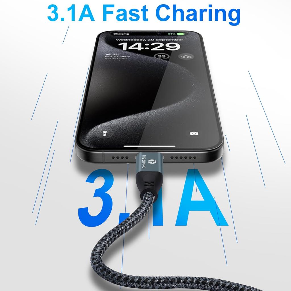 Thzzhnno USB C на USB Gen2 Передача данных Кабель USB Type C для iPhone Pro Кабель USB-A, 10 Гбит/с, 8 м, 3.1/USB 3.2 Кабель, 15/MacBook Pro/iPad