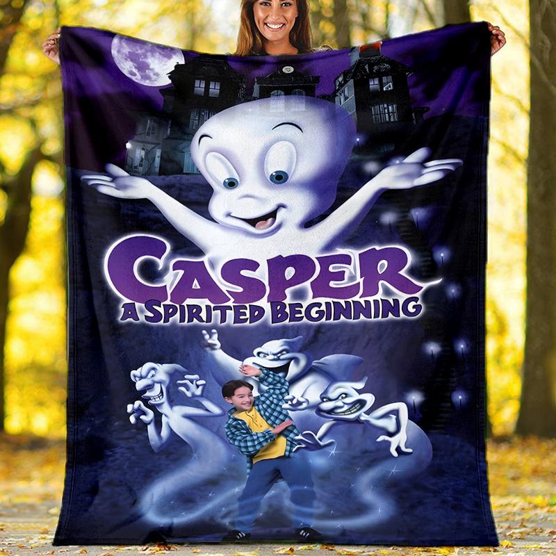 1pc Casper2 Theme Blanket - Digital Print, Polyester, Cozy for All Seasons, Perfect for Outdoor, and Travel
