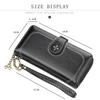 Baellerry Women's Four Leaf Clover Long Purse Multifunctional Wallet Pu Leather Card Holder Snap Button Billfold Fashion Cell Phone Bag with Lanyard