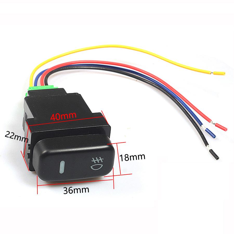 For Mitsubishi Lancer Pajero ASX Outlander Triton Colt Fog Light Switch Button 5Pin ON-OFF Controller Orange 12V