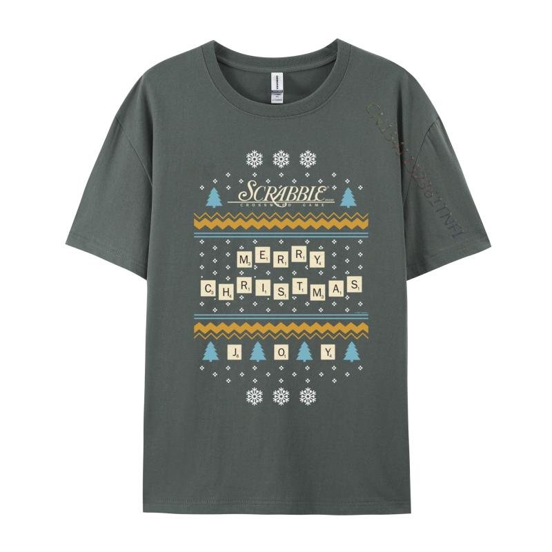Christmas Letter Pieces Ugly Sweater T-Shirts Snow Scene Print Tops Tees Fashion Cotton Tees Custom New Tops & Tees