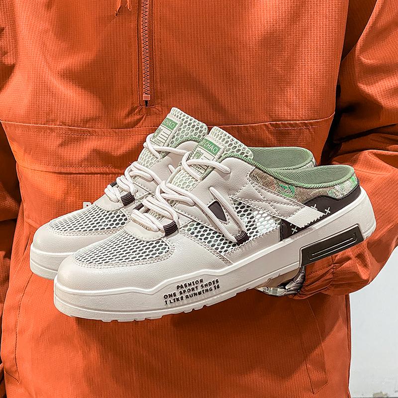 Мужская спортивная обувь Летние мюли с открытой спиной Повседневные сандалии Кроссовки Сабо Студенческие тапочки больших размеров