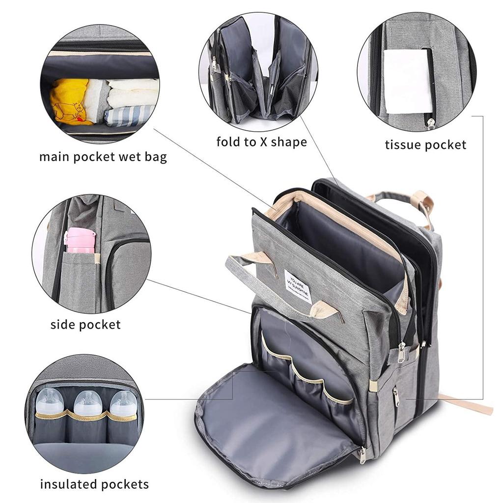 Multi-function Mummy Maternity Nappy Bag Large Capacity Baby Travel Backpack for Baby Care