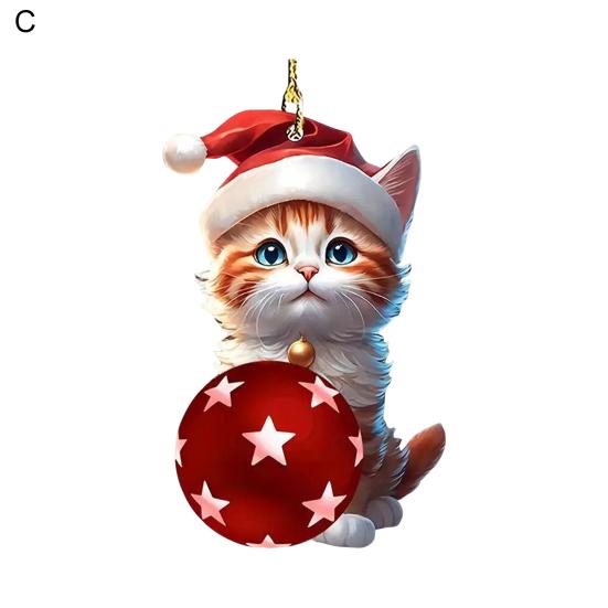 Рождественский подвесной орнамент акриловый мультяшный стиль кулон с шнурком