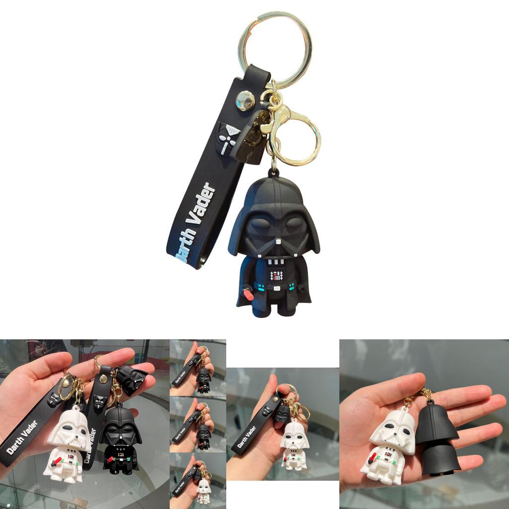 Adorable Cartoon Darth Vader Car Keychain Cute Pvc Soft Pendant Key Accessory