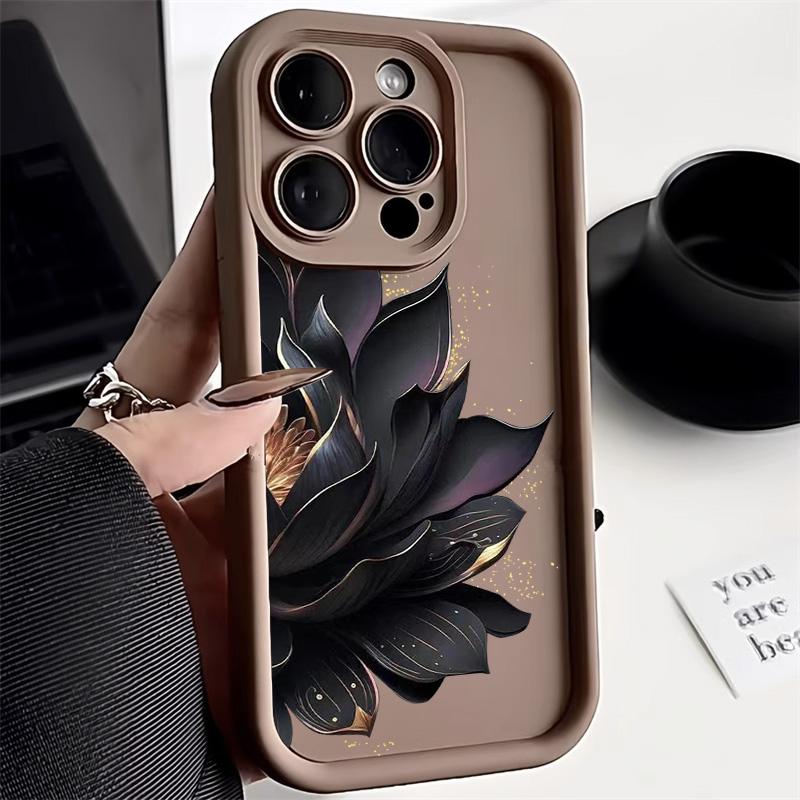 Flower Phone Case For iPhone 13 Case iPhone 15 14 Pro Max 11 12 XR XS X 7 8 15 Plus SE  3 Shockproof Bumper Silicone Cover